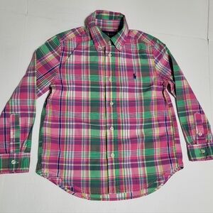 (#15) Ralph Lauren Pink & Green Plaid Button-Down Shirt